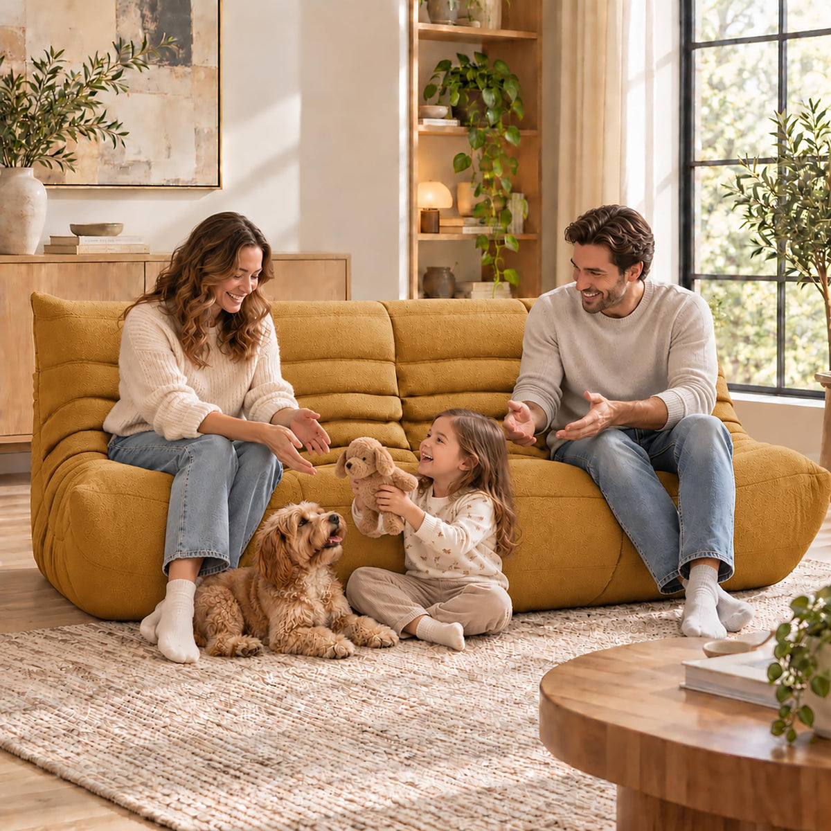 Yellow 3 Seater Bean Bag Sofa A486442