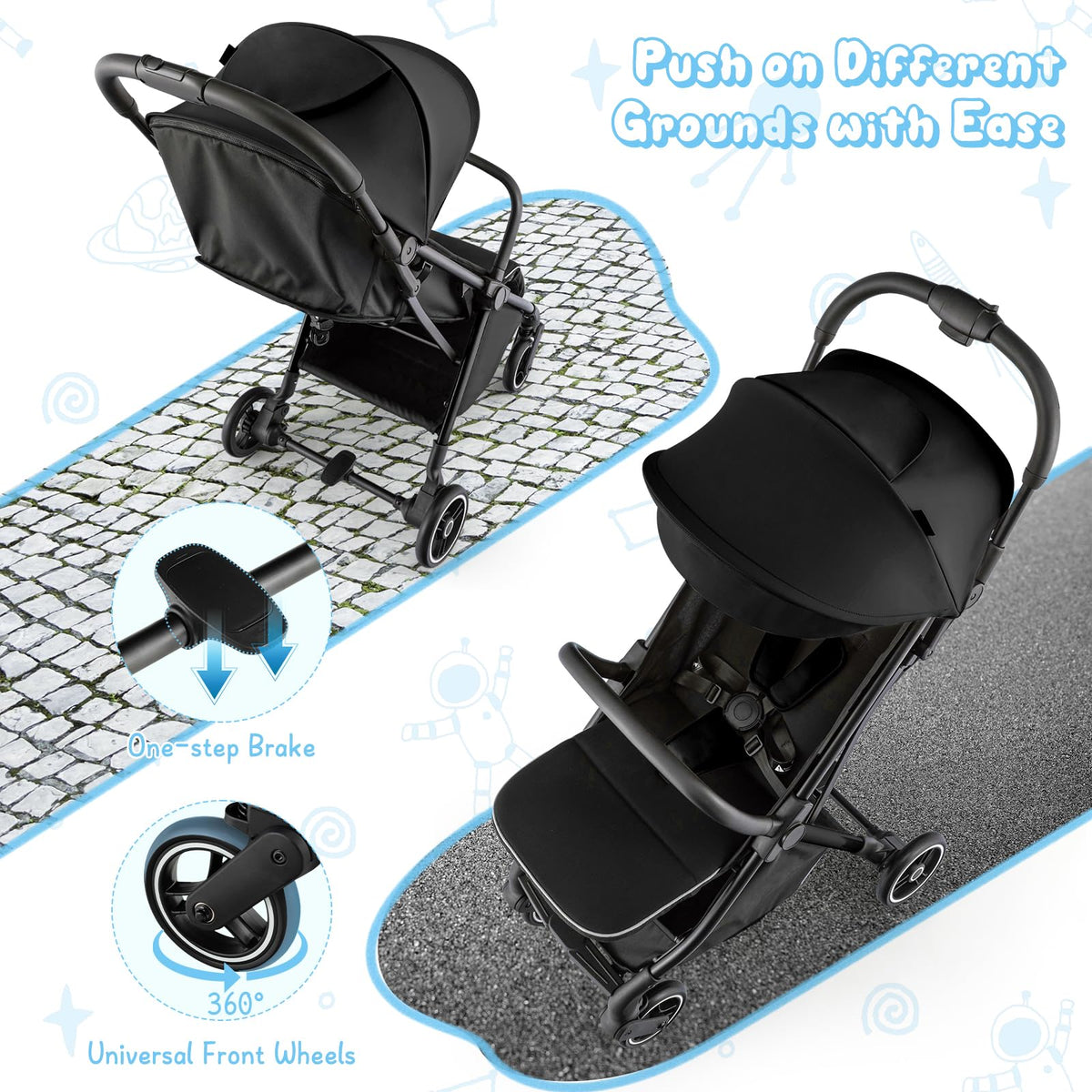Lightweight Compact Baby Stroller with Canopy M14124