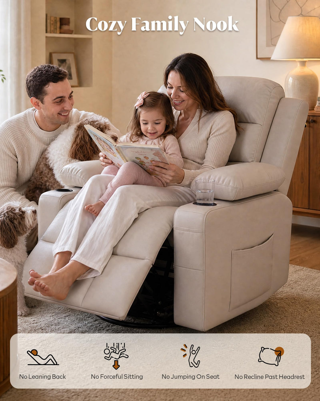 Power Swivel Recliner Chair with Motorized Adjustable Armrests I754960