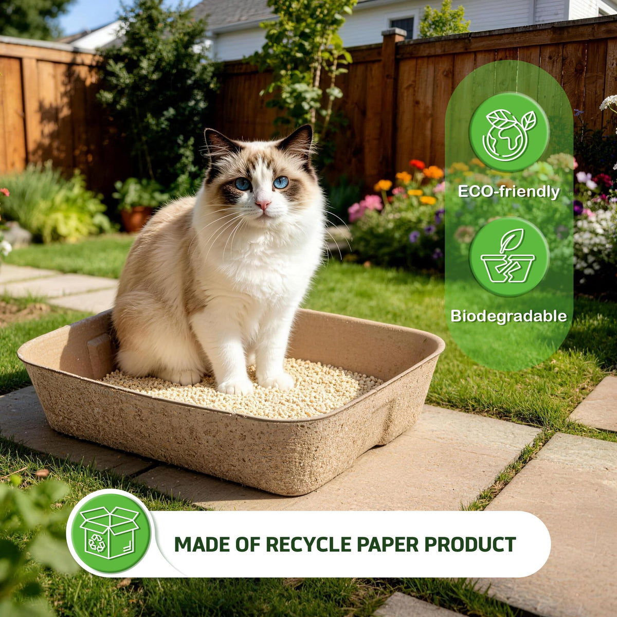Disposable Litter Boxes for Cats 8-Pack Extra Thick Sturdy Leakproof D889988