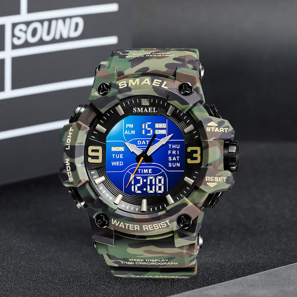 Men Tactical Analog Digital Sport Watch 50M LED C907