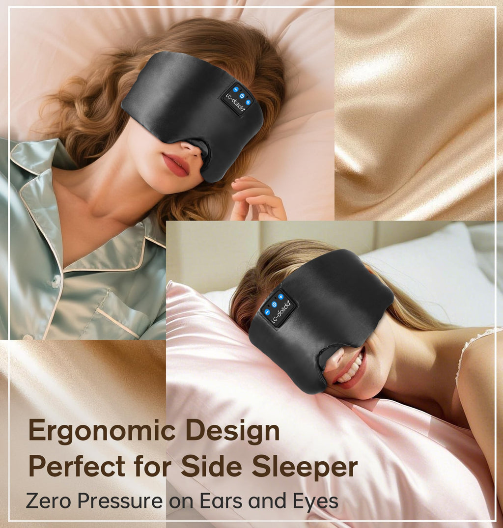 Silk Soft Sleep Mask with Bluetooth Black B776