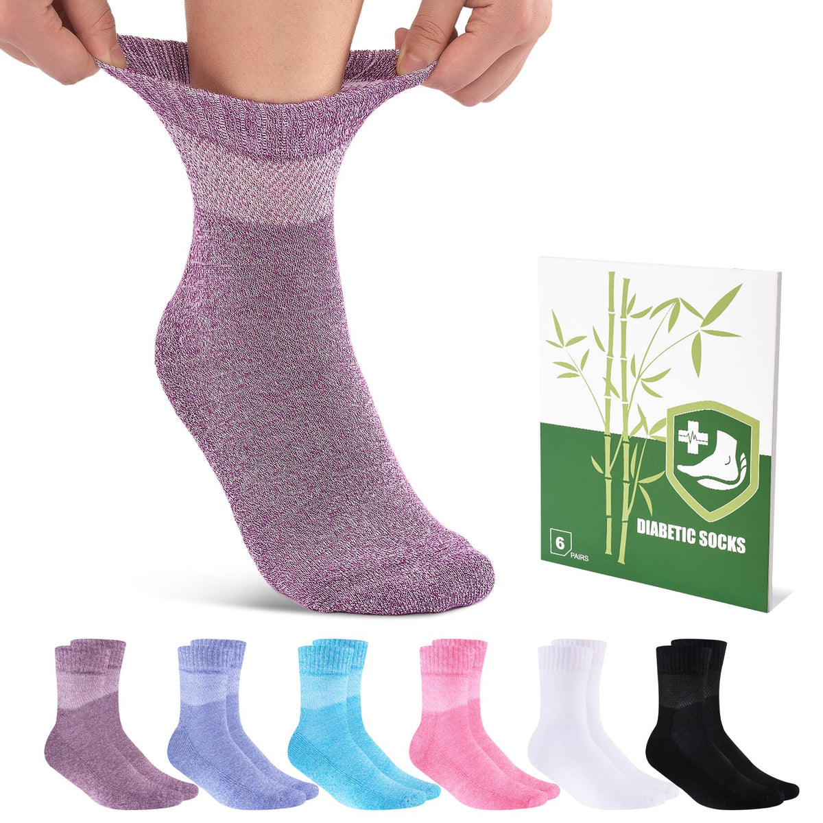Bamboo Viscose Non Binding Wide Top Ankle Socks W395
