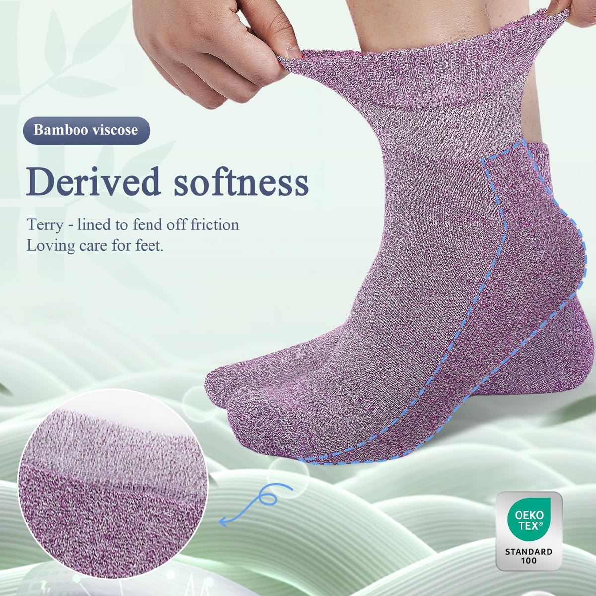 Bamboo Viscose Non Binding Wide Top Ankle Socks W395