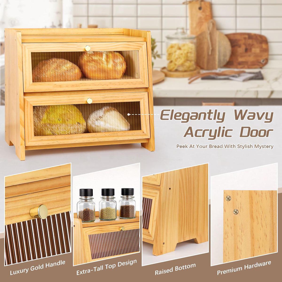 Wooden Bread Box H4450