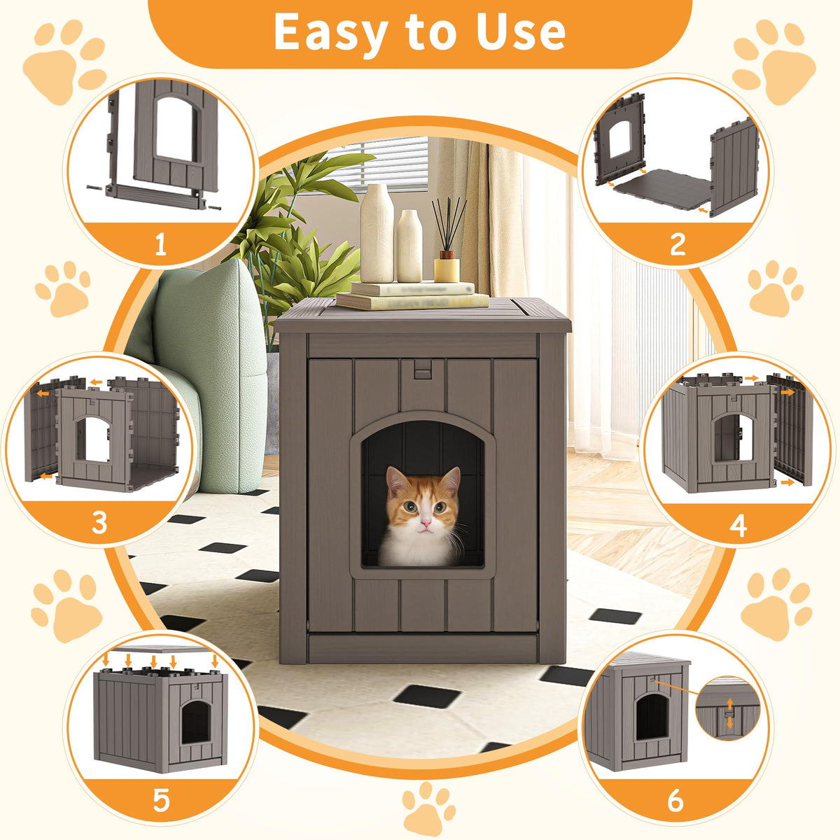 Gray Outdoor Cat House R90174