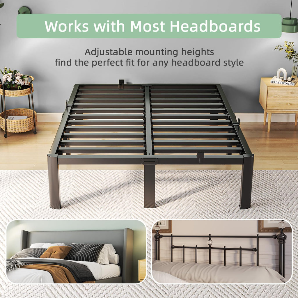 Queen 14 Inch Steel Platform Bed Frame E20725