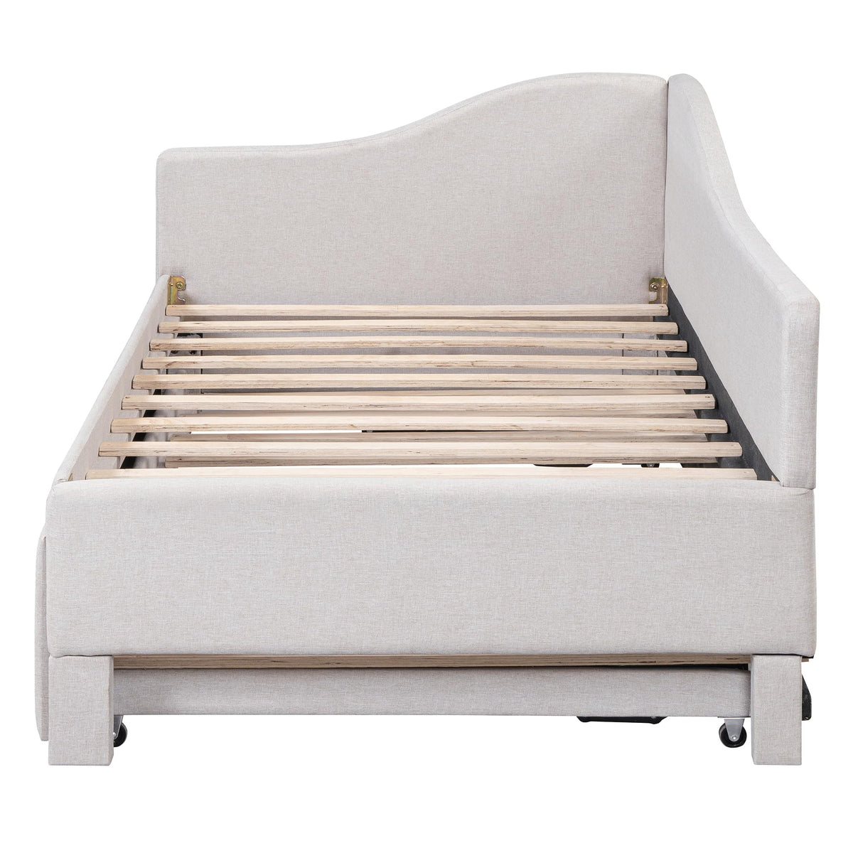 Twin Size Upholstered Linen Daybed with Pop up Trundle V122