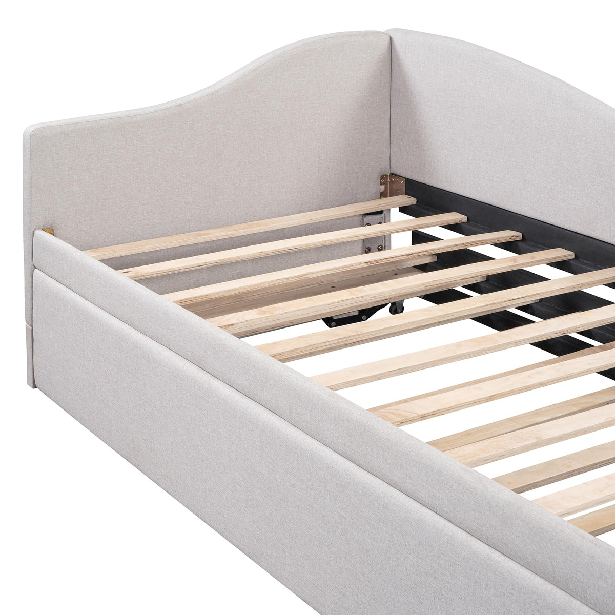Twin Size Upholstered Linen Daybed with Pop up Trundle V122