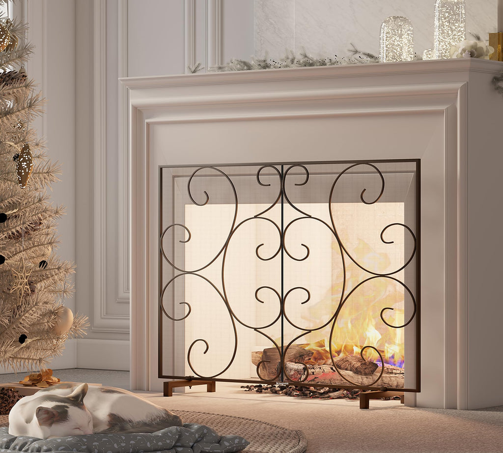 Handcrafted Metal Mesh Fireplace Screen X779696