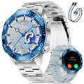 Smart Watch with Heart Rate SpO2 Sleep Monitor IP68 Waterproof Silver Blue 40mm K547575