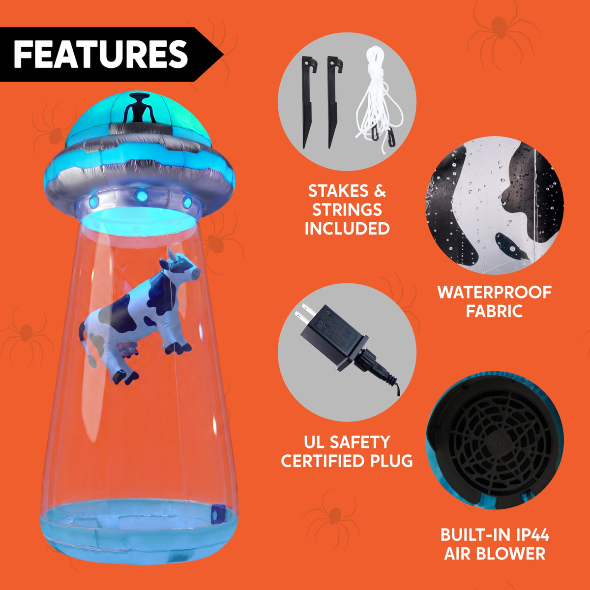 9 FT Tall Inflatable UFO Outdoor Decoration with LEDs U4718