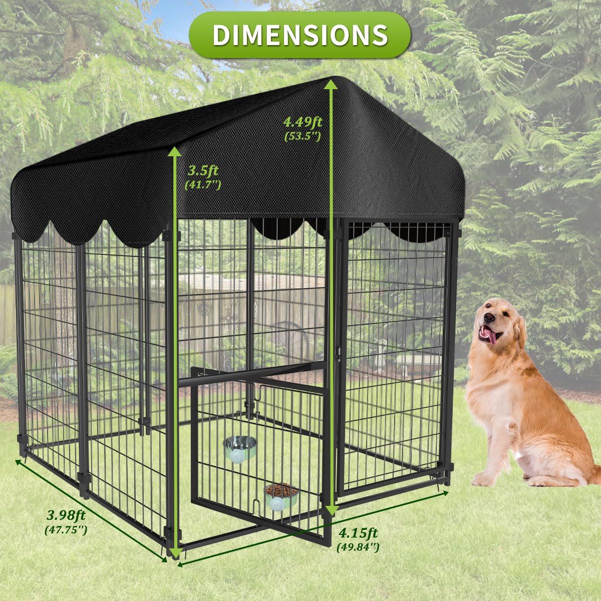 Heavy Duty Dog Kennel with Roof N9265