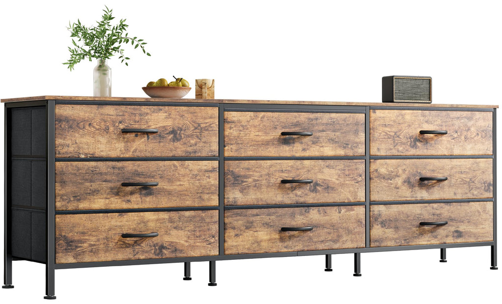 63 Inch 9 Fabric Drawer Dresser A240438