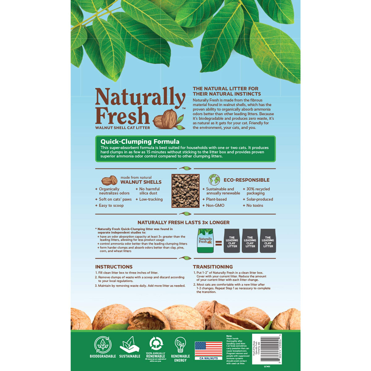 Unscented Walnut Shell Cat Litter 26 Lbs W9010