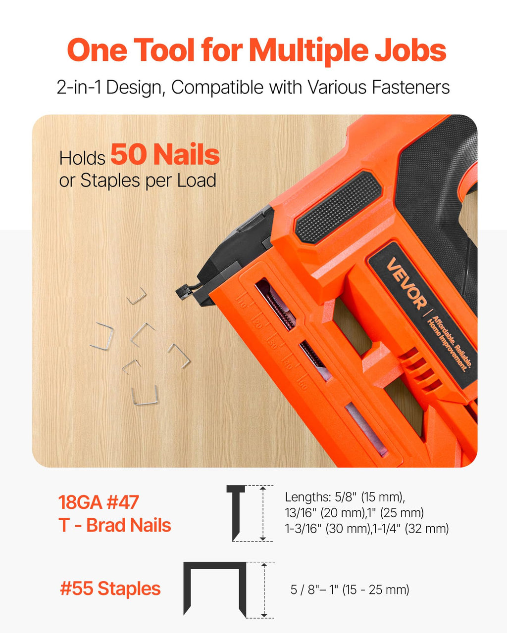 Cordless 2-in-1 18 Gauge Nail Gun Staple Gun K38384