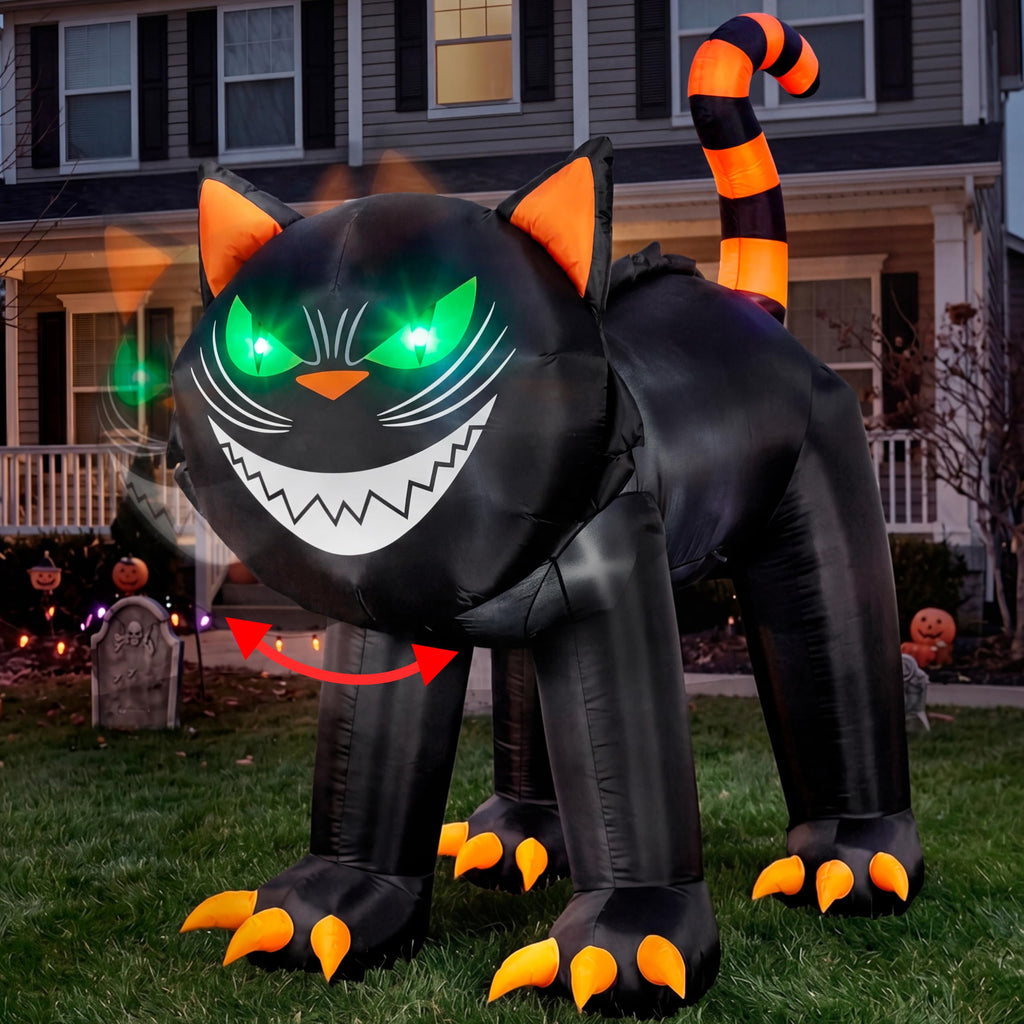 7 ft Black Cat Inflatable with LED Lights V1569