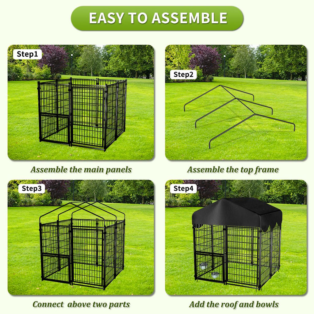 Heavy Duty Dog Kennel with Roof N9265