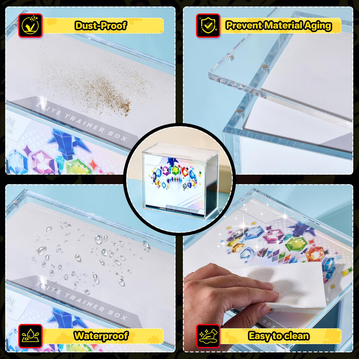2 PCS 5mm Clear Acrylic Display Case Z9578