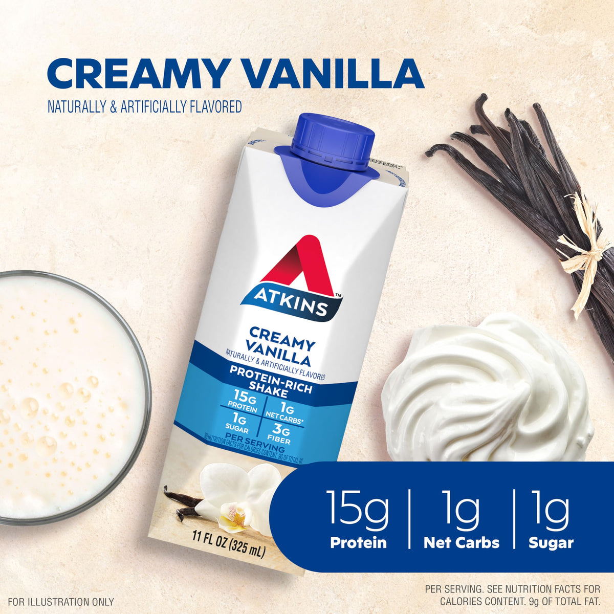 Milk Chocolate Vanilla Protein Shake, 15g Protein, 2g Net Carb V8700