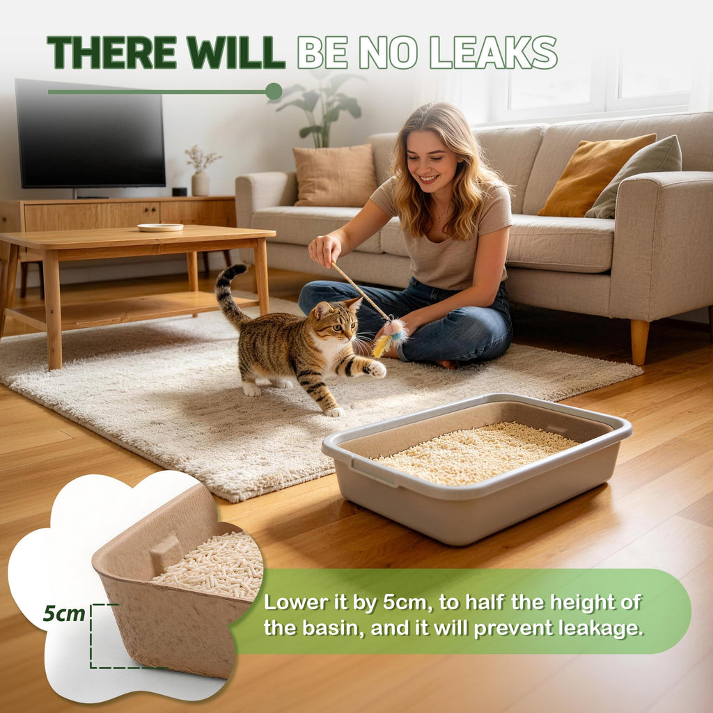 Disposable Litter Boxes for Cats 8-Pack Extra Thick Sturdy Leakproof D889988