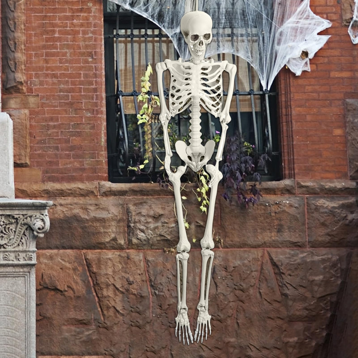 5.4ft Poseable Life Size Skeleton with Movable Joints P345883