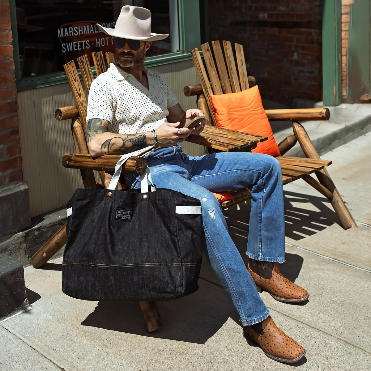Cowboy Boots for Men with Embroidered Square Toe L2584