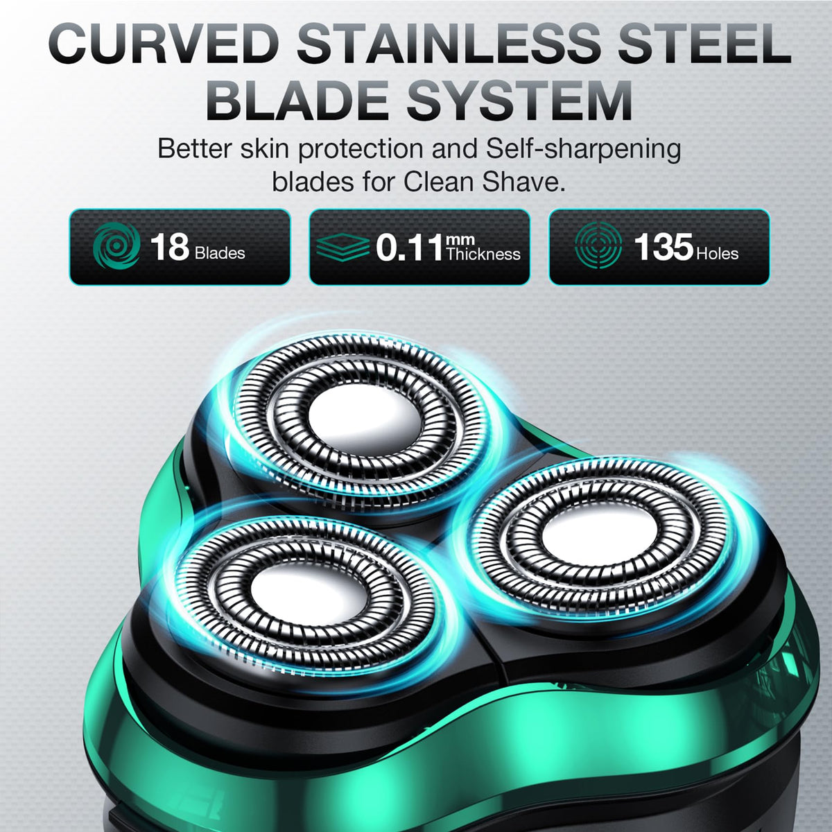 Cordless Rechargeable Rotary Electric Razor with Pop-Up Trimmer F230