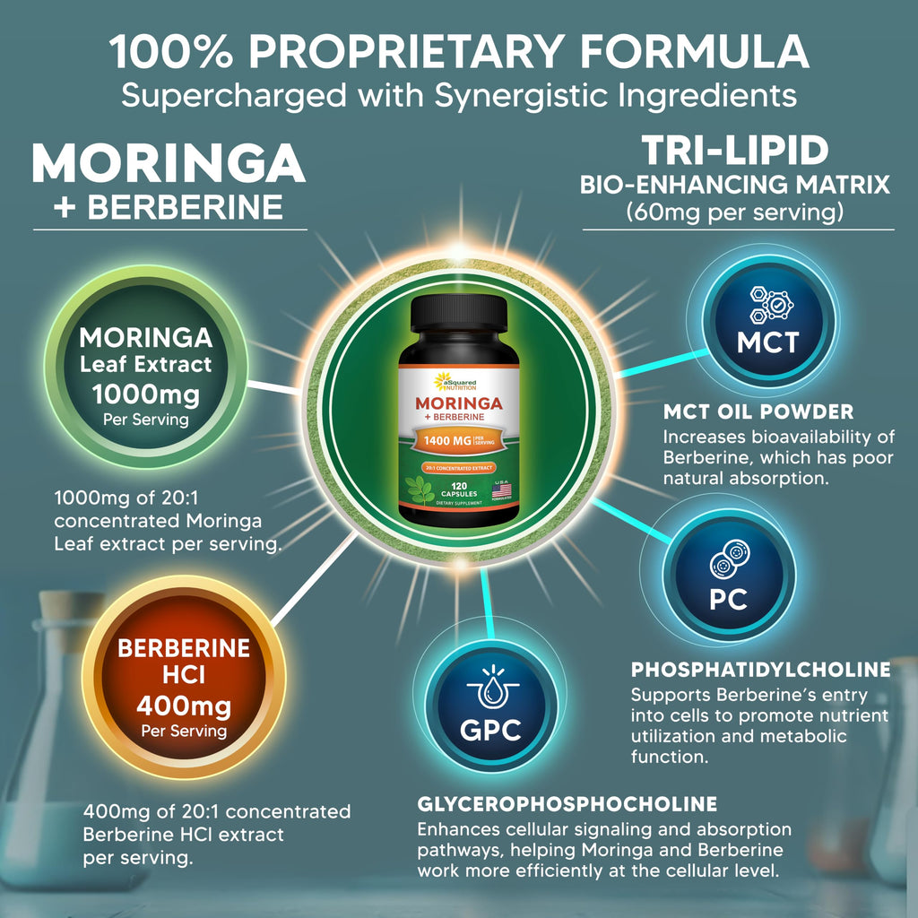 Moringa with Berberine Supplement 120 Capsules X55333