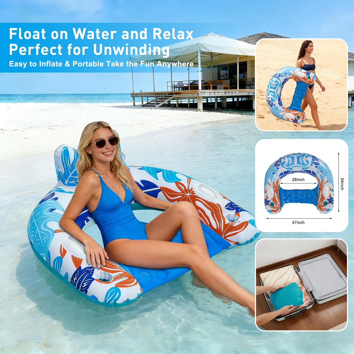 3 Pack Inflatable Pool Floats J10364