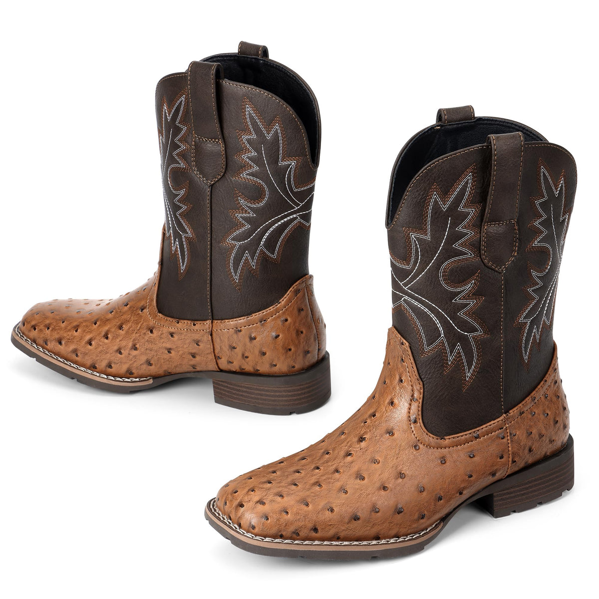 Cowboy Boots for Men with Embroidered Square Toe L2584