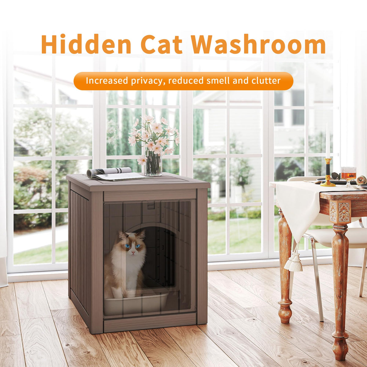 Gray Outdoor Cat House R90174