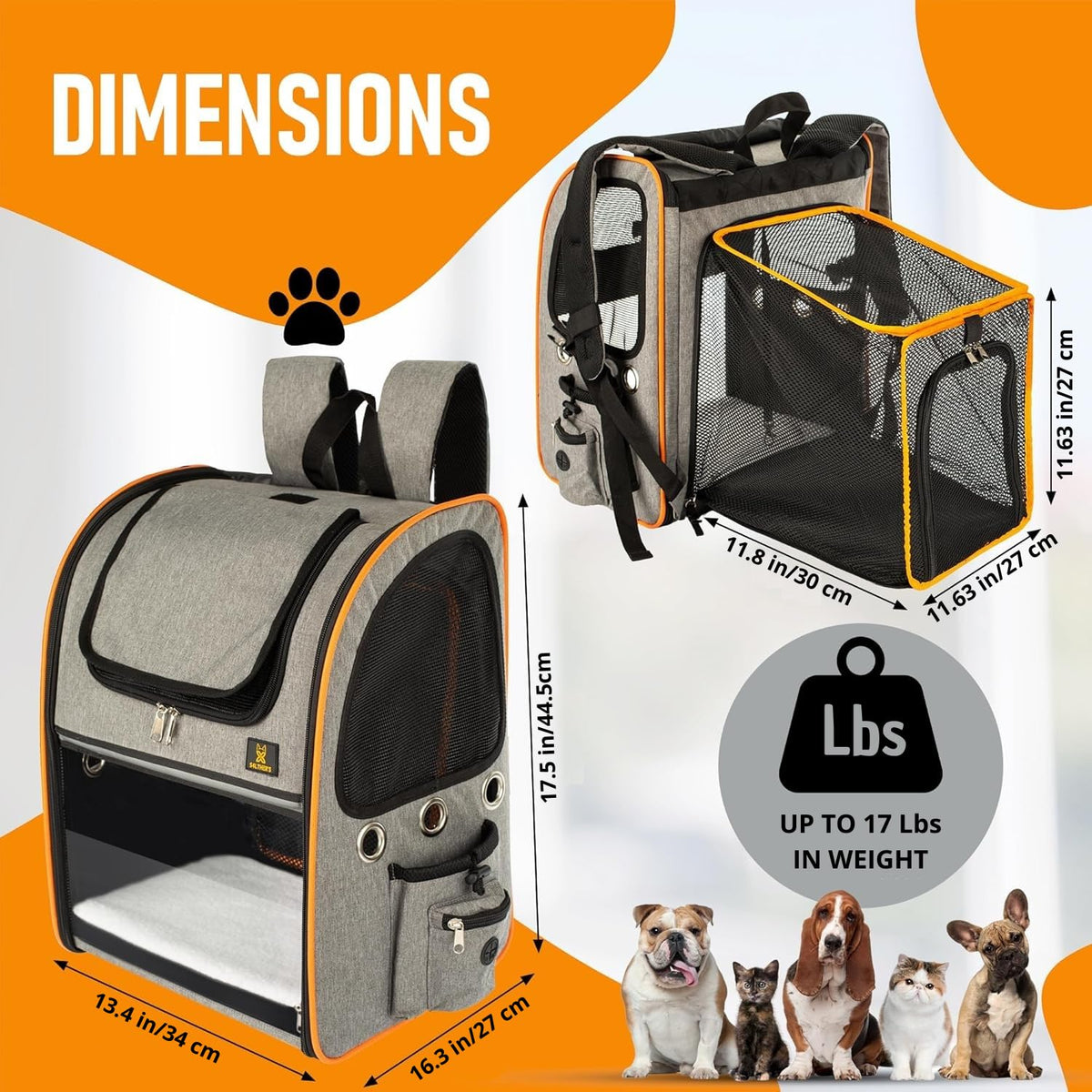 Expandable Breathable Mesh Cat Backpack Carrier Y81667