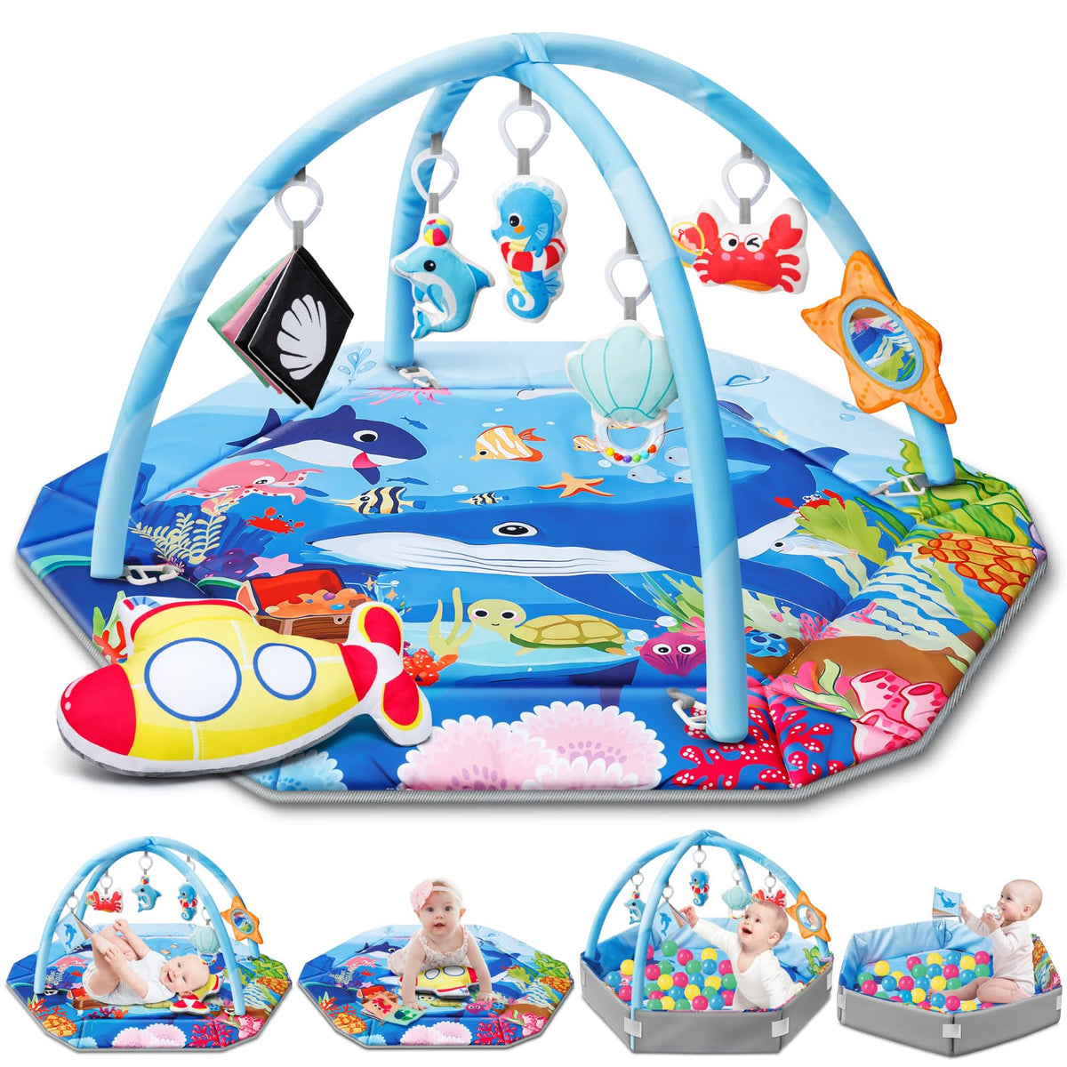 8-in-1 Washable Baby Gym Play Mat & Ball Pit M910