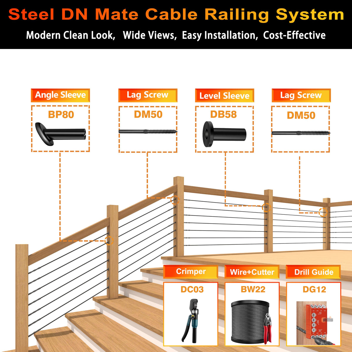 Black Stainless Steel Cable for Railing 220FT 1/8" T316 Wire Rope Y84133