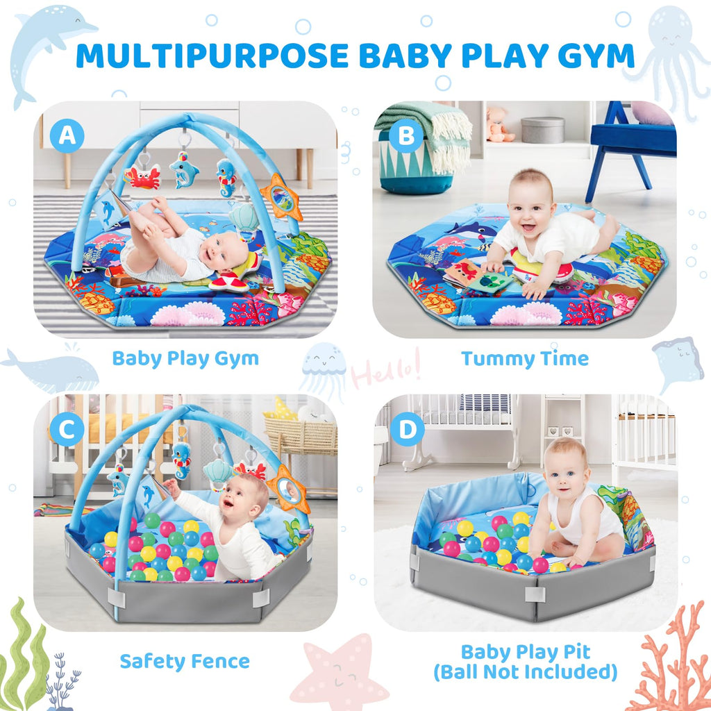 8-in-1 Washable Baby Gym Play Mat & Ball Pit M910
