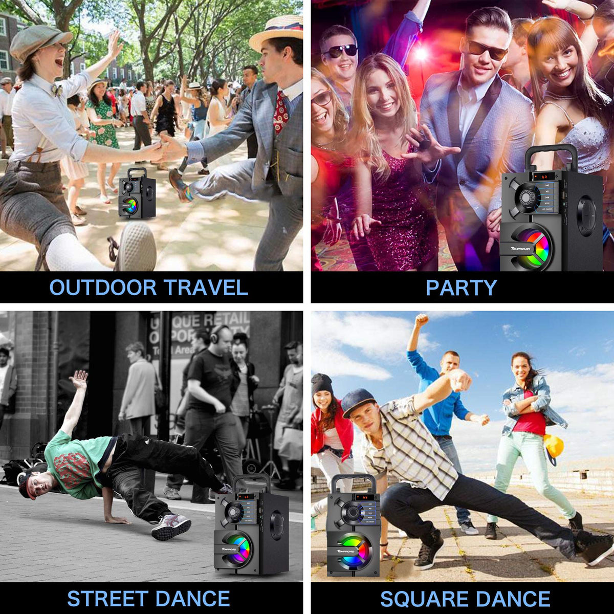 Portable Bluetooth Speaker with Subwoofer K899