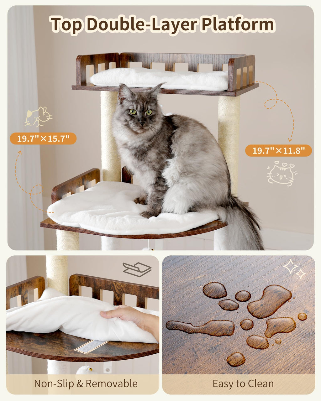 70.5" Wood Tall Cat Tree X95894
