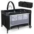4 in 1 Folding Playpen with Bassinet and Carry Bag Z386317