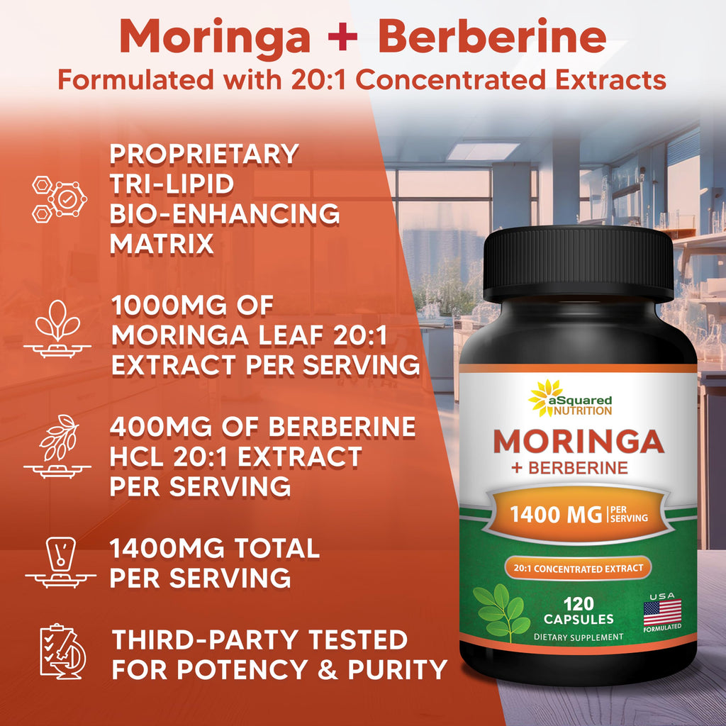 Moringa with Berberine Supplement 120 Capsules X55333