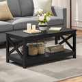 Black Coffee Table with Storage Shelf O33397