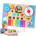 Wooden Montessori Busy Board with Piano Keyboard A6959