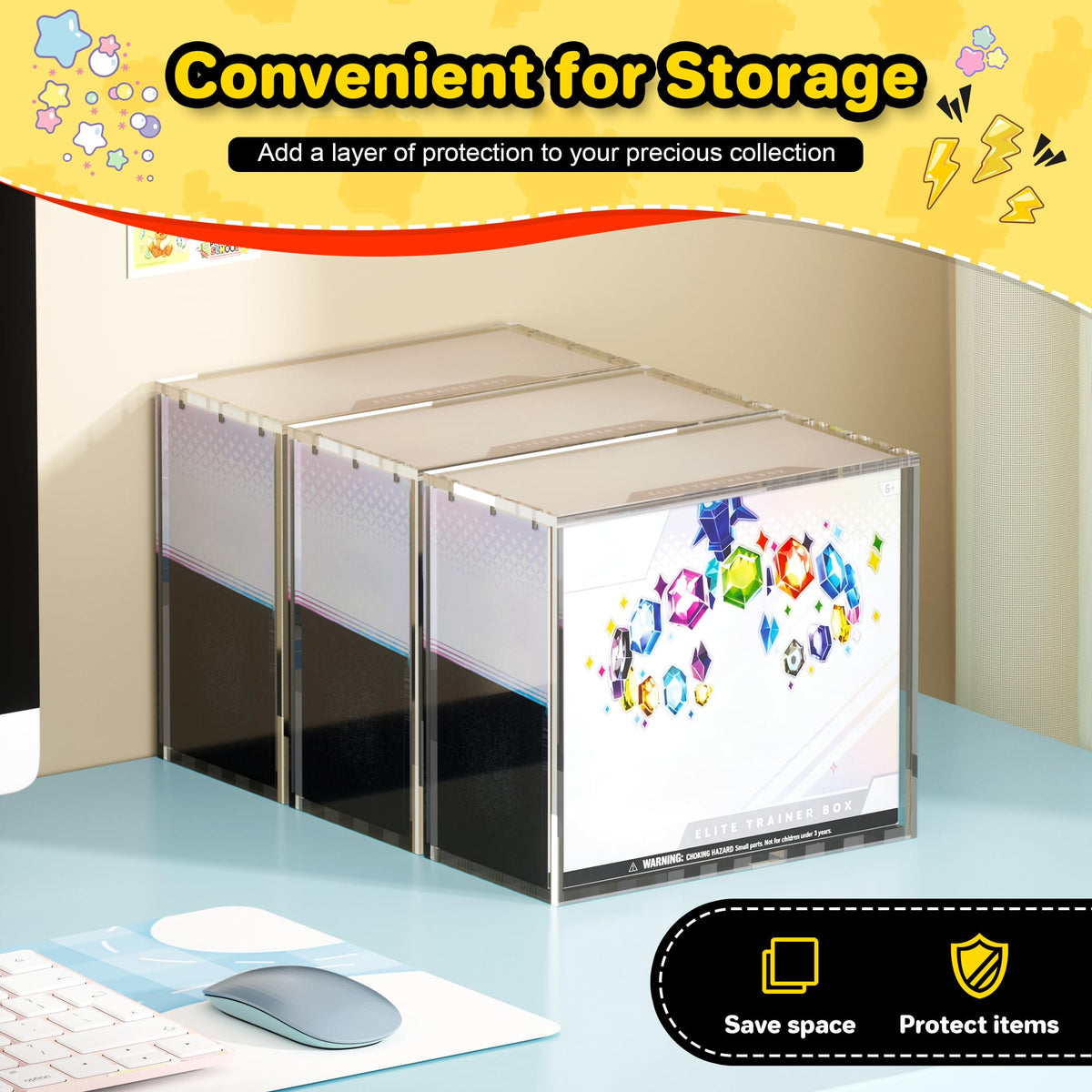 2 PCS 5mm Clear Acrylic Display Case Z9578