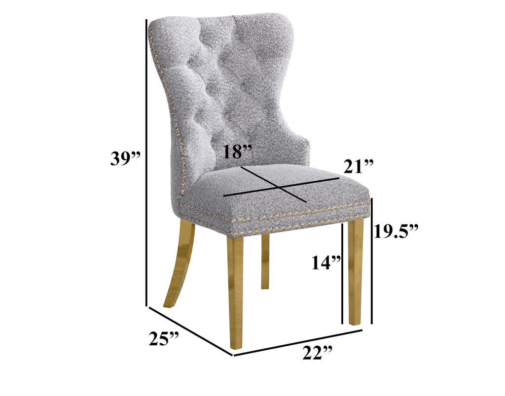 Black Boucle Upholstered Dining Chairs Set of 2 X43900
