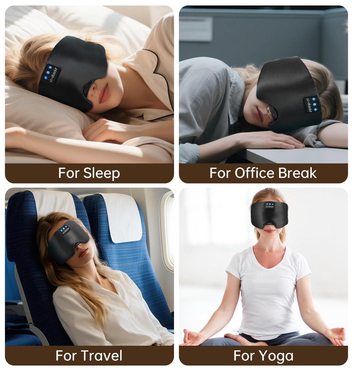 Silk Soft Sleep Mask with Bluetooth Black B776