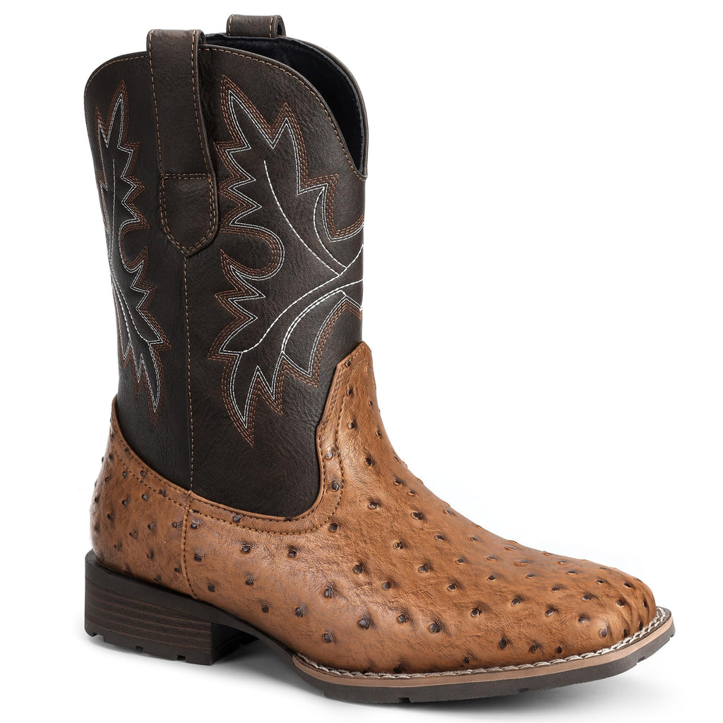 Cowboy Boots for Men with Embroidered Square Toe L2584