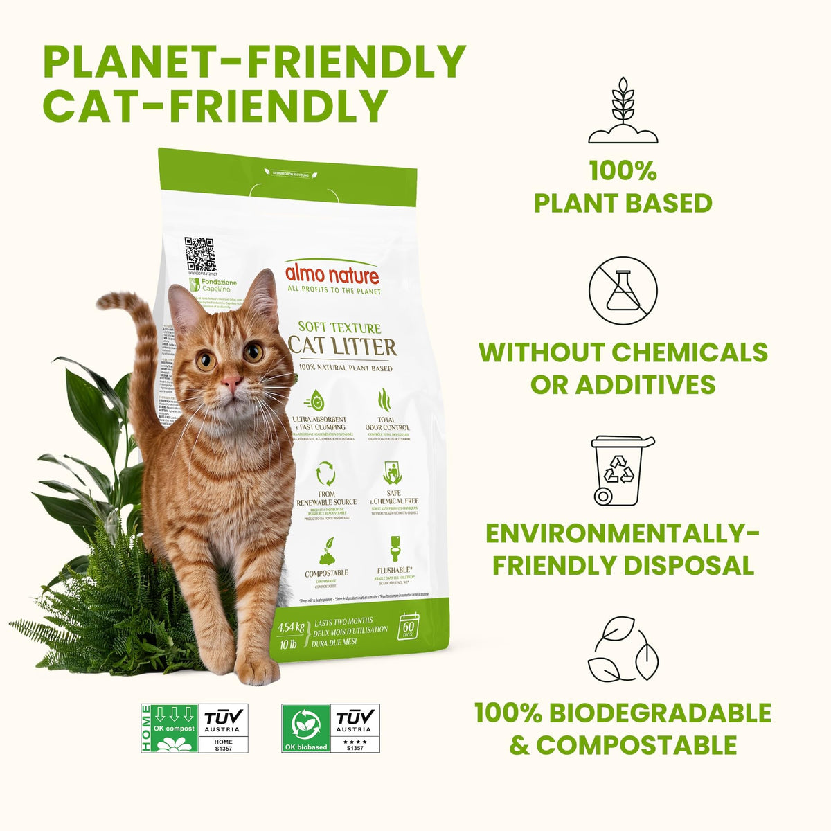 Plant-Based Clumping Biodegradable Cat Litter 10 lbs G988