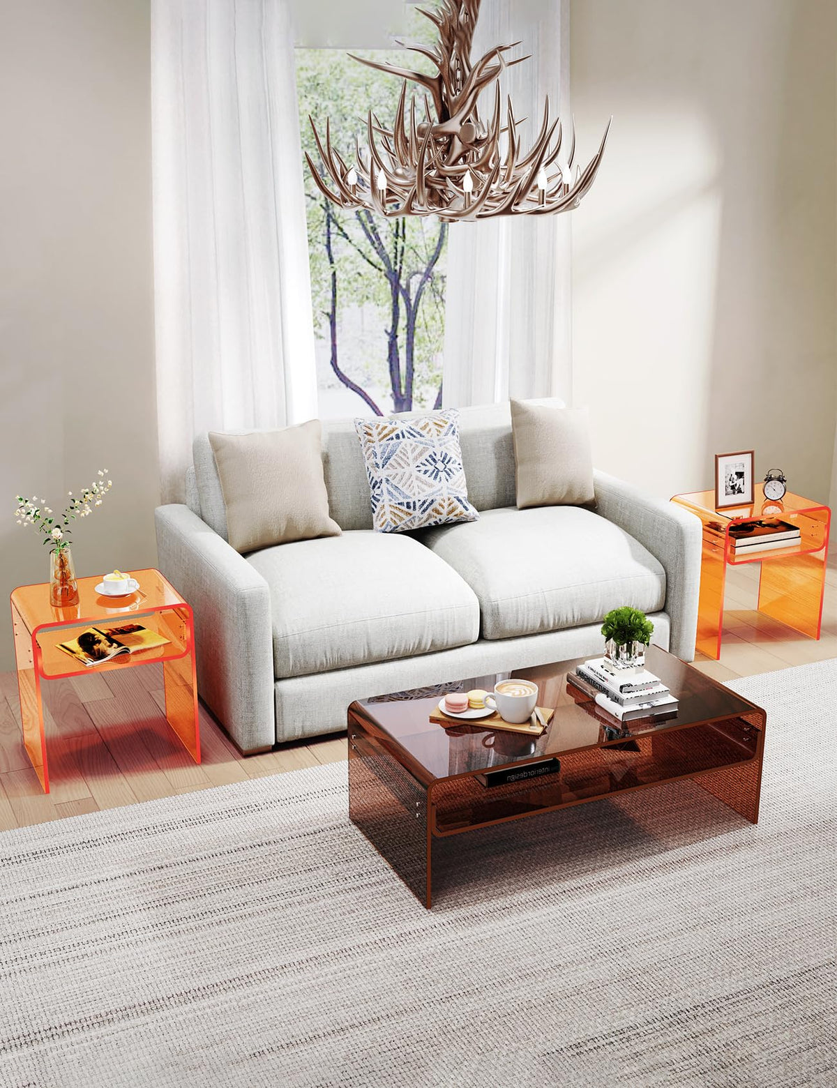 Clear Acrylic 2-Tier End Table S35888