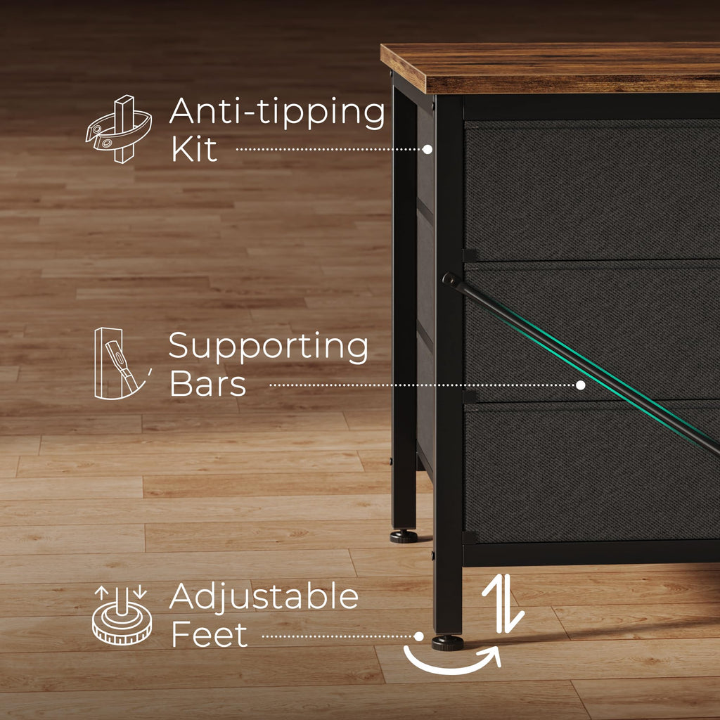 63 Inch 9 Fabric Drawer Dresser A240438