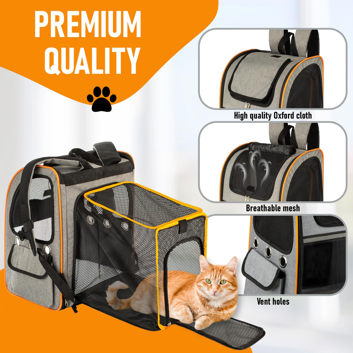 Expandable Breathable Mesh Cat Backpack Carrier Y81667